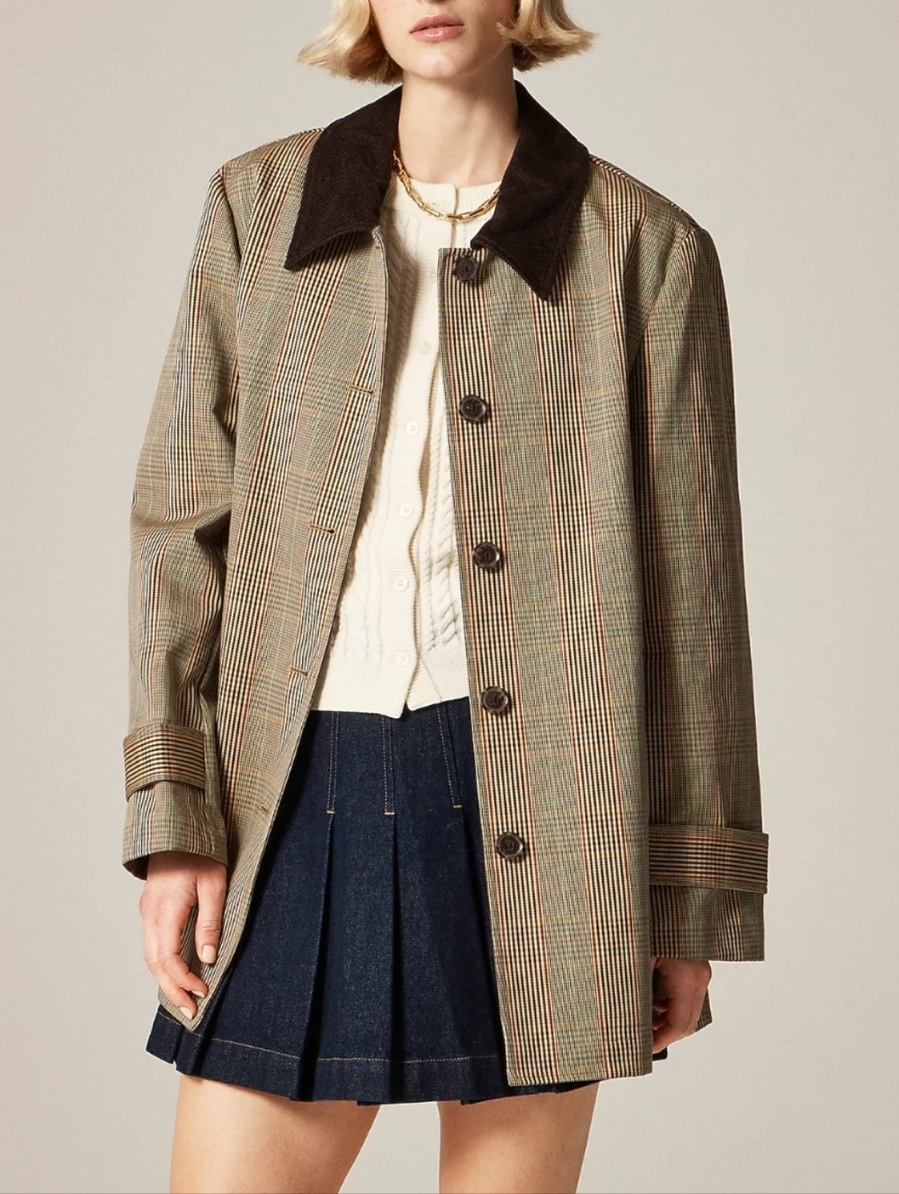 J. Crew Barn Jacket in Plaid Double-faced Cotton - Brown, green, red - Picture 2 of 15
